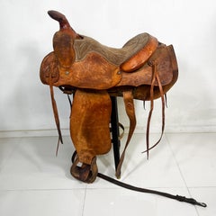 Vintage Western Ranch Saddlery Tooled Leather Saddle Line of Texas