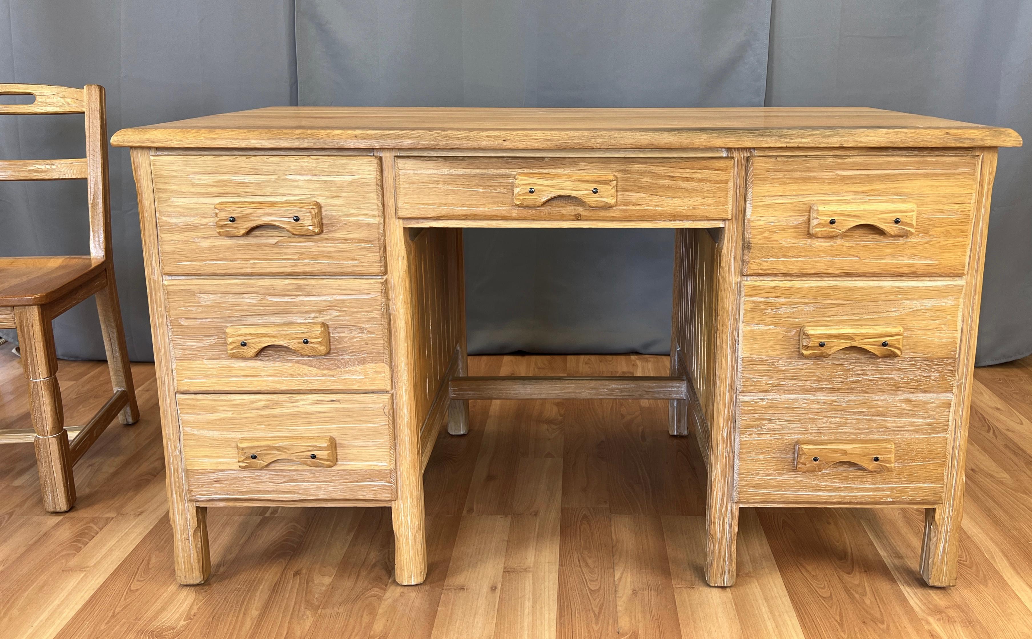 Vintage Western Style a Brandt "Ranch Oak" Desk and Chair at 1stDibs