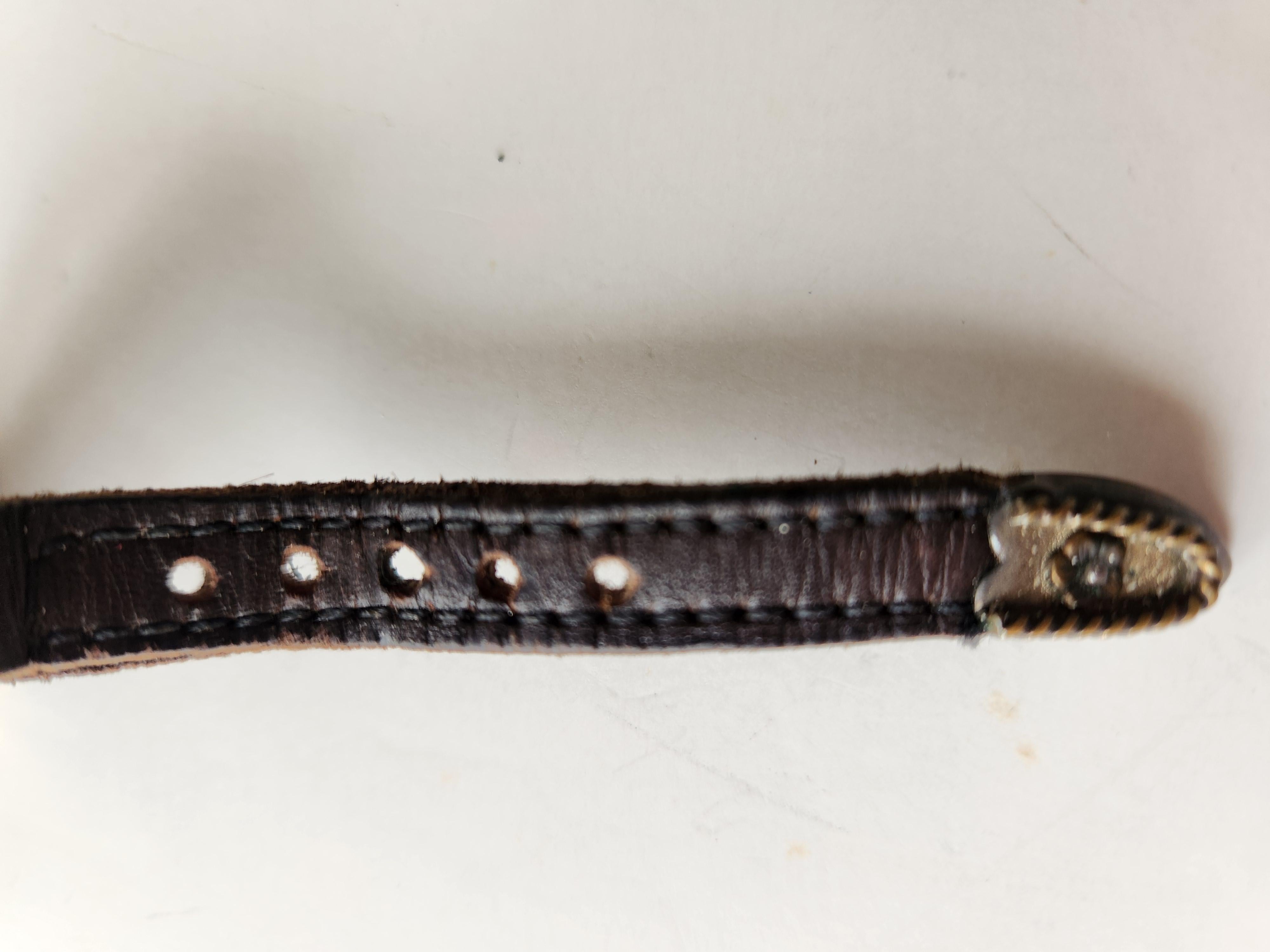 Vintage Western Watch Sterling Silver Leather Band en vente 6