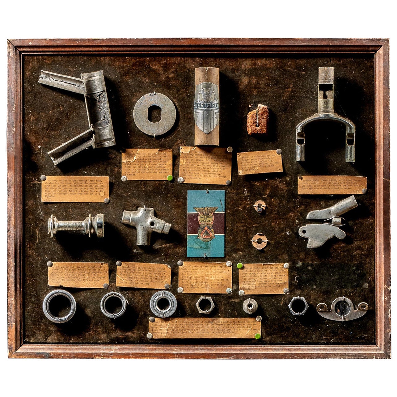 Vintage Westfield Bikes Framed Parts Display For Sale