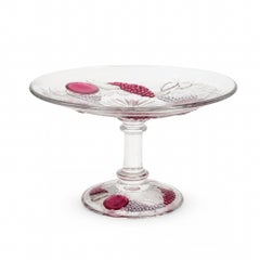 Vintage Westmoreland Della Robbia Ruby Flashed Glass Compote
