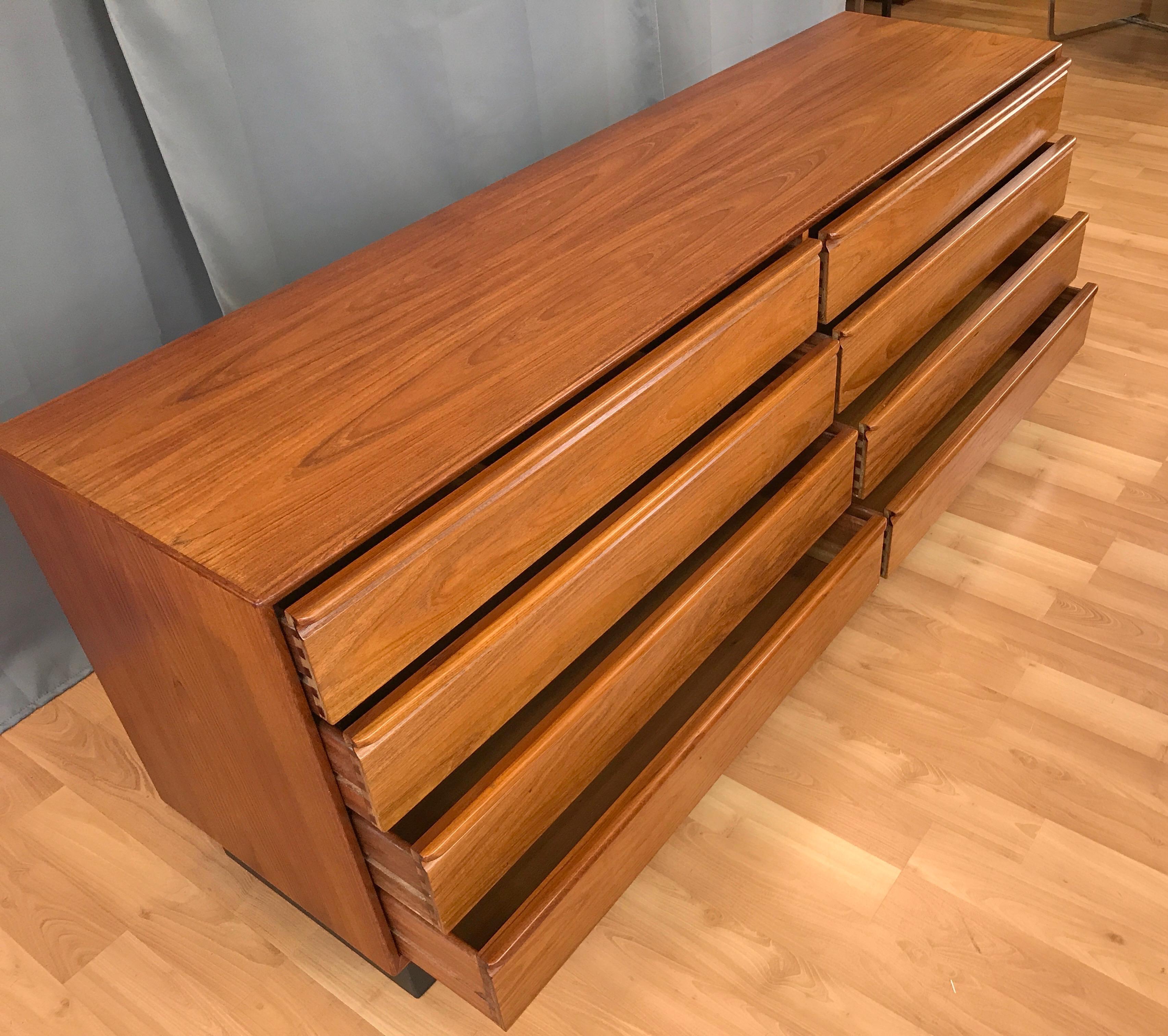 Wood Vintage Westnofa Scandinavian Modern Teak Eight-Drawer Dresser