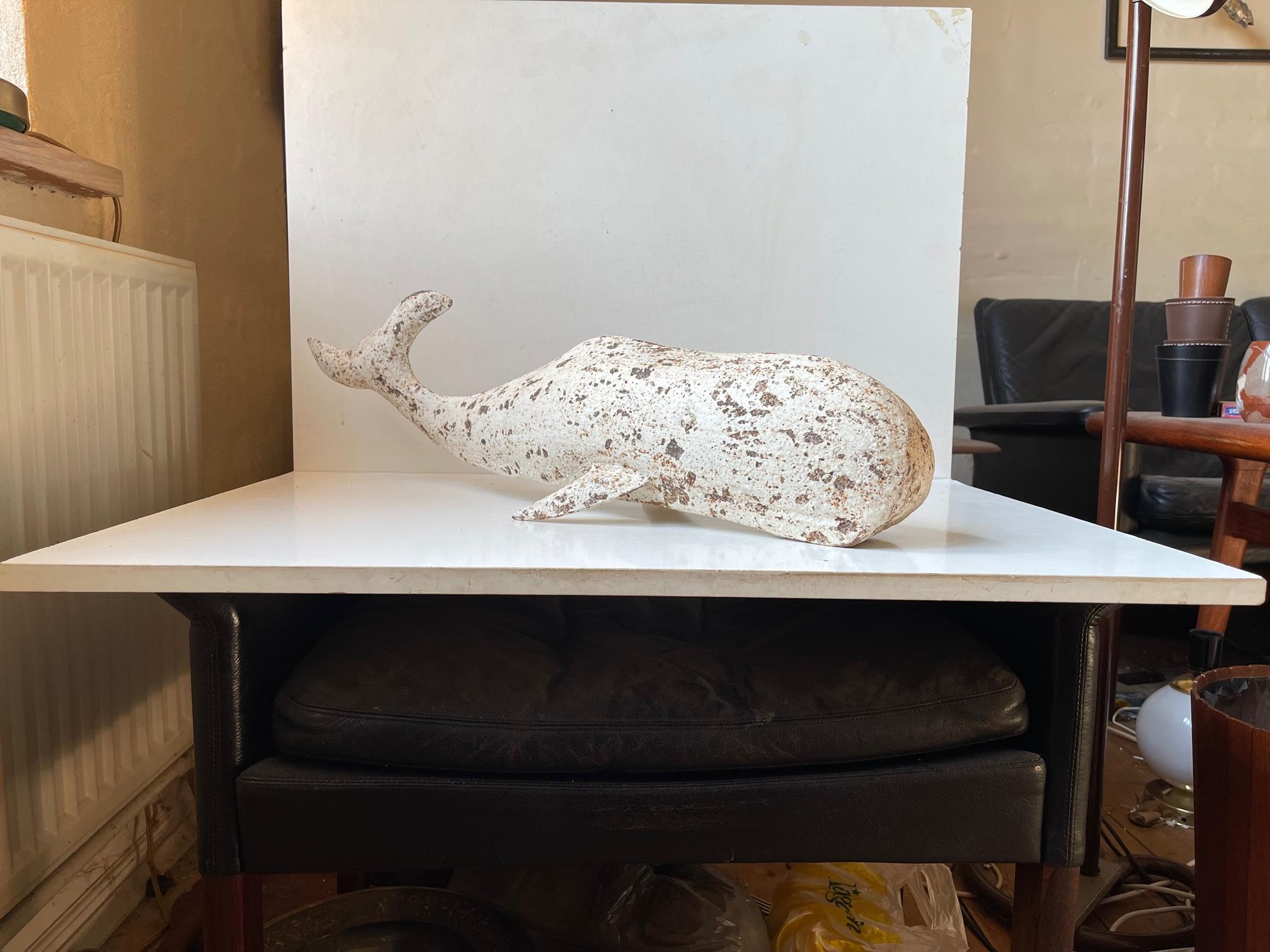 Mid-Century moderno Scultura vintage di balena Moby Dick in ferro, anni '60 in vendita