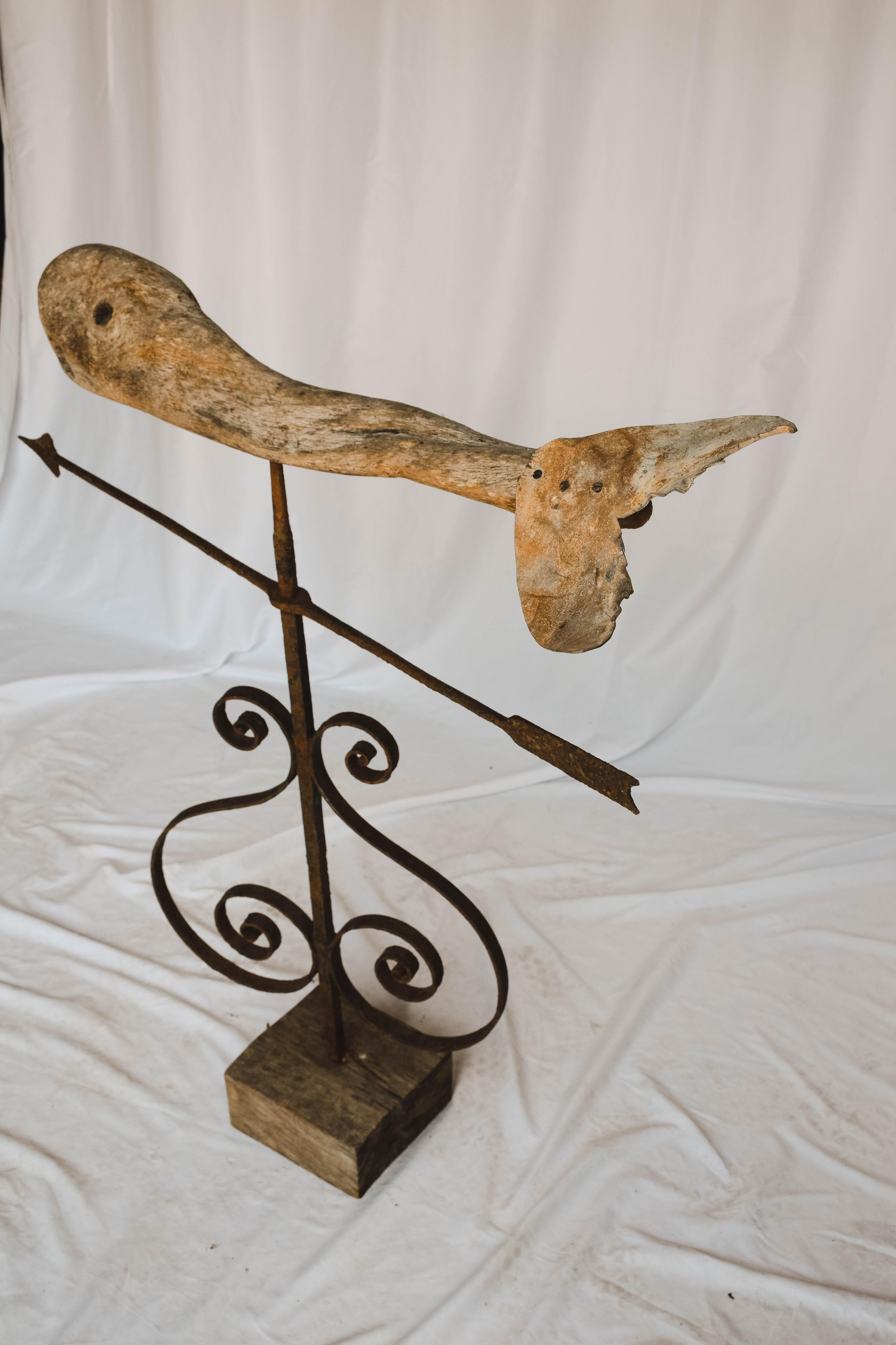 Vintage Whale Weathervane In Good Condition For Sale In Houston, TX