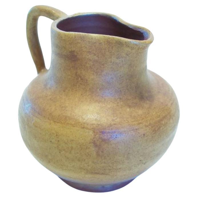 Jarra miniatura vintage de terracota vidriada y moldeada a torno - Sin firmar - Siglo XX