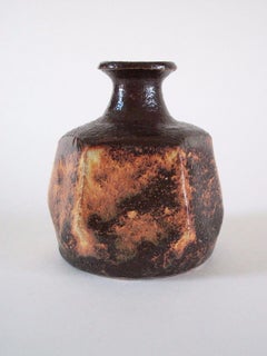 Vintage Wheel Thrown Studio Pottery Bud Vase, Initialed, Canada, Mid-20th C