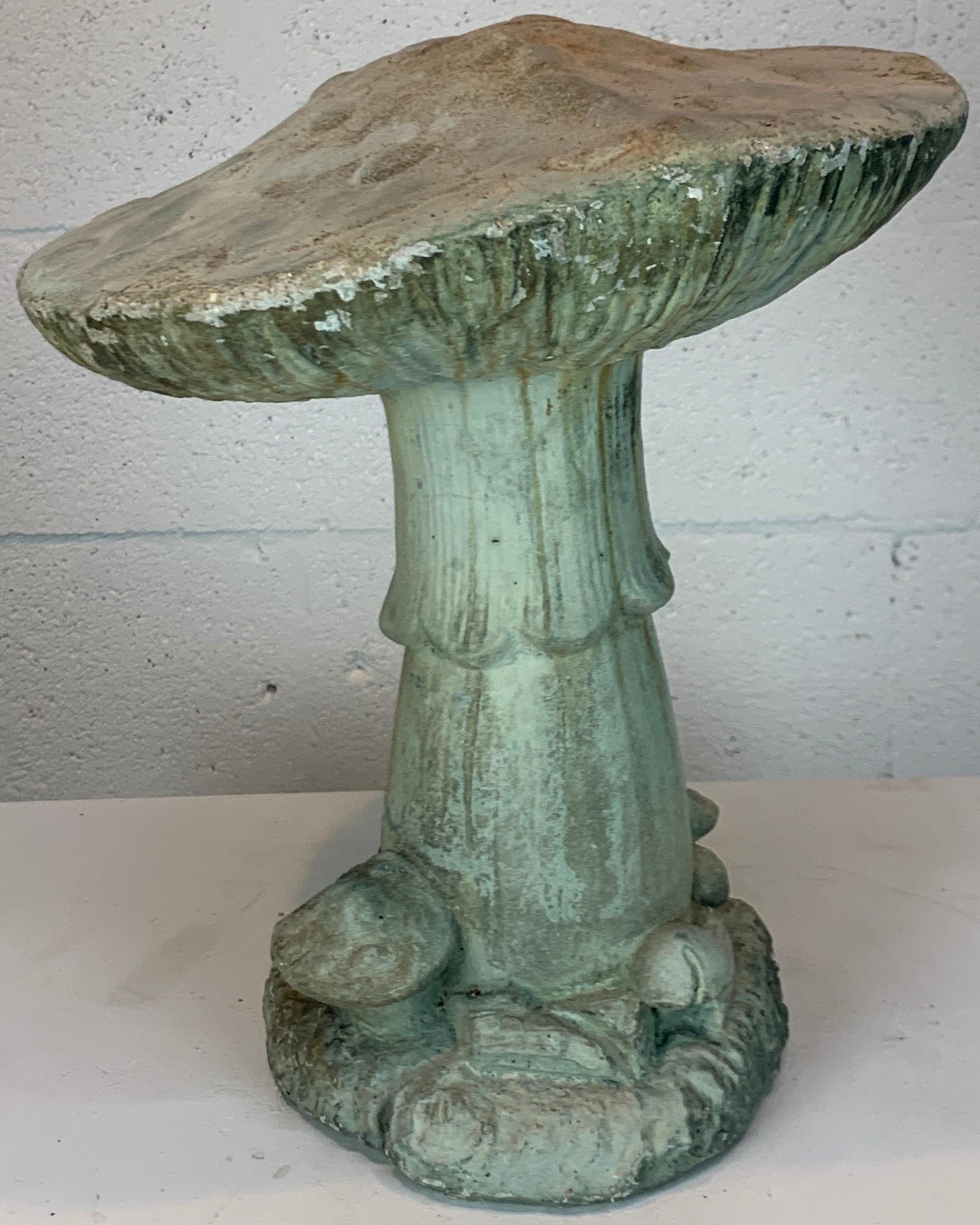 Vintage Whimsical Cast Stone Mushroom Garden Ornament, circa 1960 For Sale 1