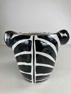 Vintage whimsical Italian pottery zebra bowl/planter