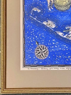 Vintage Whimsical Map of Nantucket Island by Fred Gardner, 1933.