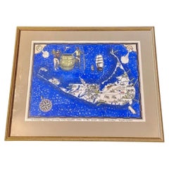Vintage Whimsical Map of Nantucket Island by Fred Gardner, 1933.