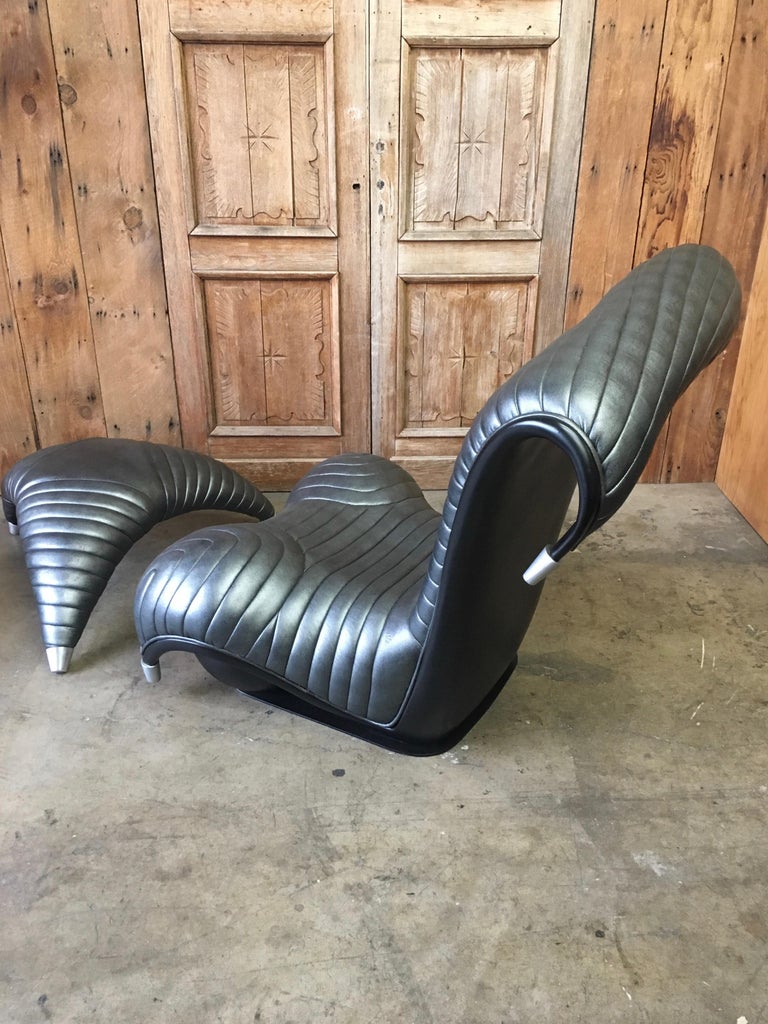 Vintage Whimsical Modern Chair and Ottoman 2