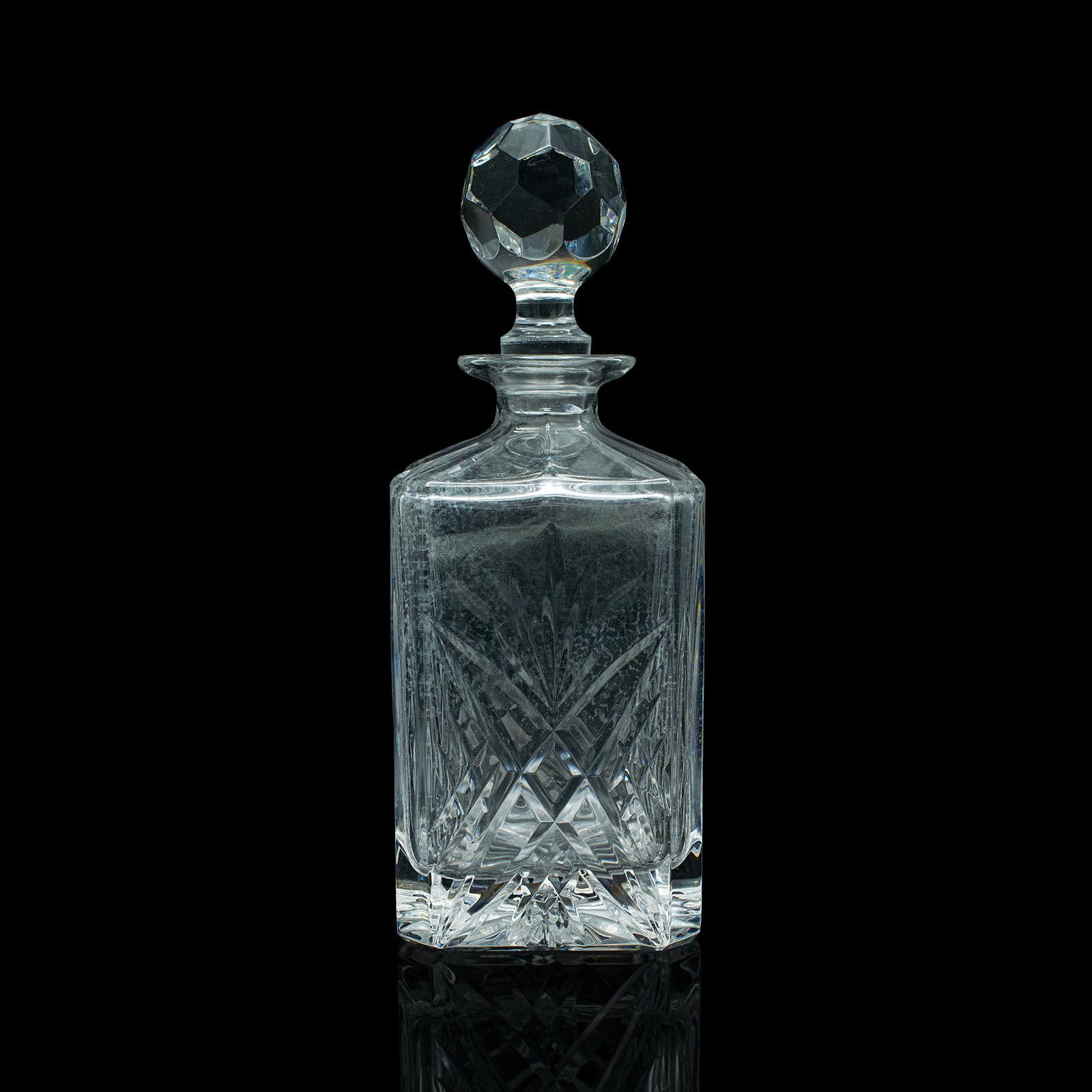 Whiskey-Dekanter, englisch, geschliffenes Glas, Brandy, schottisch, Spirit-Gefäß, Vintage (Britisch)