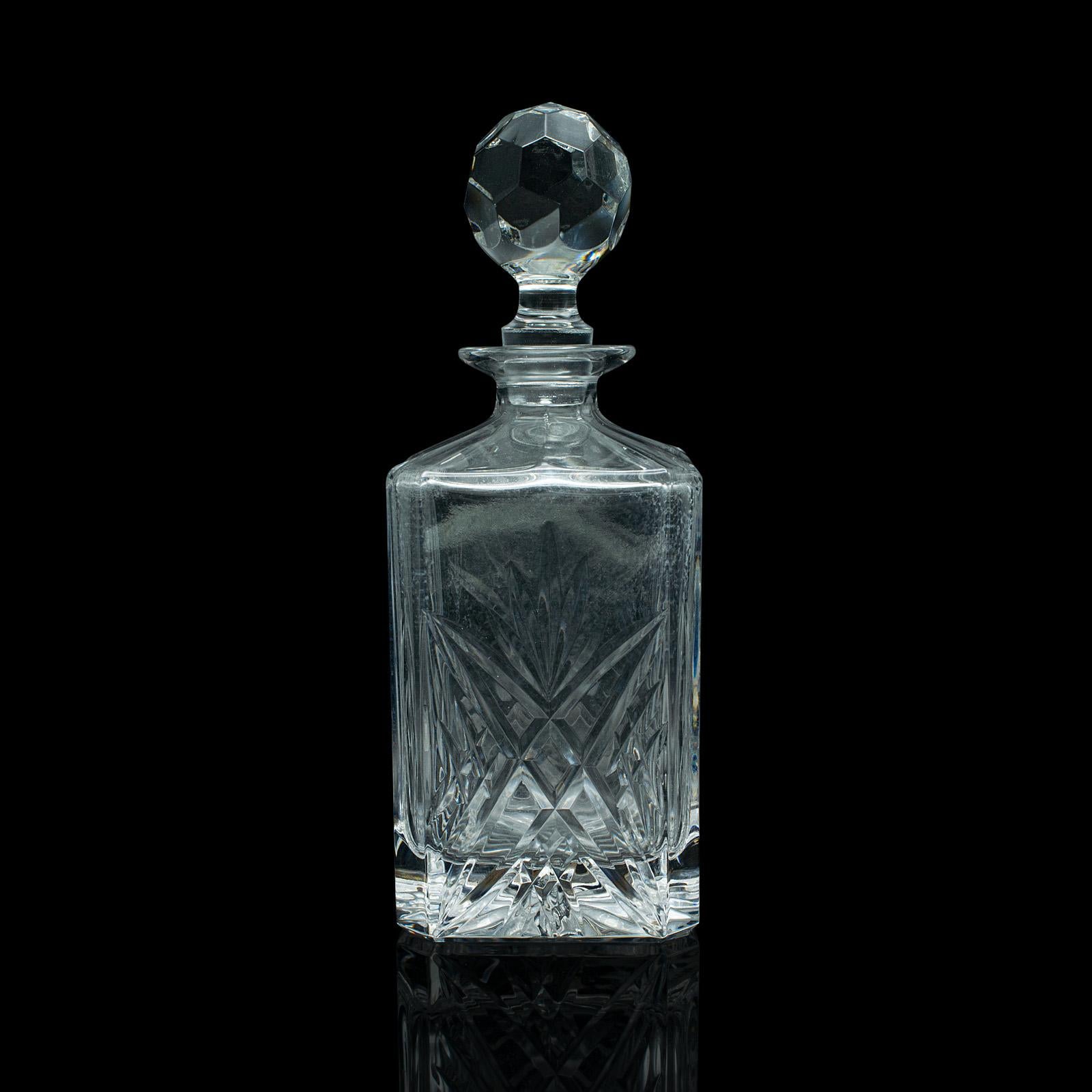 Whiskey-Dekanter, englisch, geschliffenes Glas, Brandy, schottisch, Spirit-Gefäß, Vintage (20. Jahrhundert)