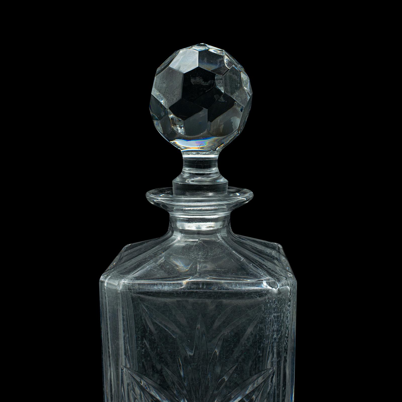 Whiskey-Dekanter, englisch, geschliffenes Glas, Brandy, schottisch, Spirit-Gefäß, Vintage (Geschliffenes Glas)