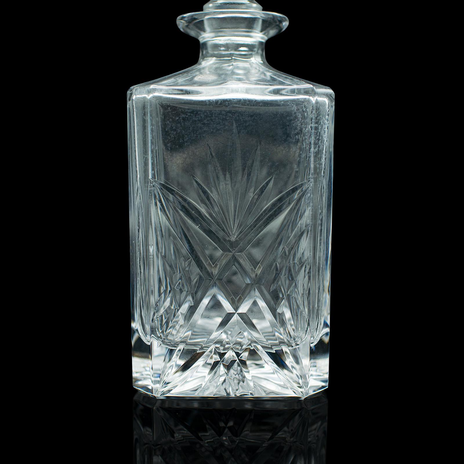 Vintage Whiskey Decanter, English, Cut Glass, Brandy, Scotch, Spirit Vessel 2