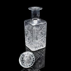 Vintage Whiskey Dekanter, Englisch, geschliffenes Glas, Scotch, Brandy, Spirituosen, C.1975
