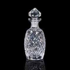 Vintage Whiskey Decanter, English, Glass, Brandy, Spirit Vessel, Circa 1960