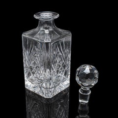 Vintage Whisky Decanter, English, Cut Glass, Scotch, Spirits, Brandy, Circa 1970
