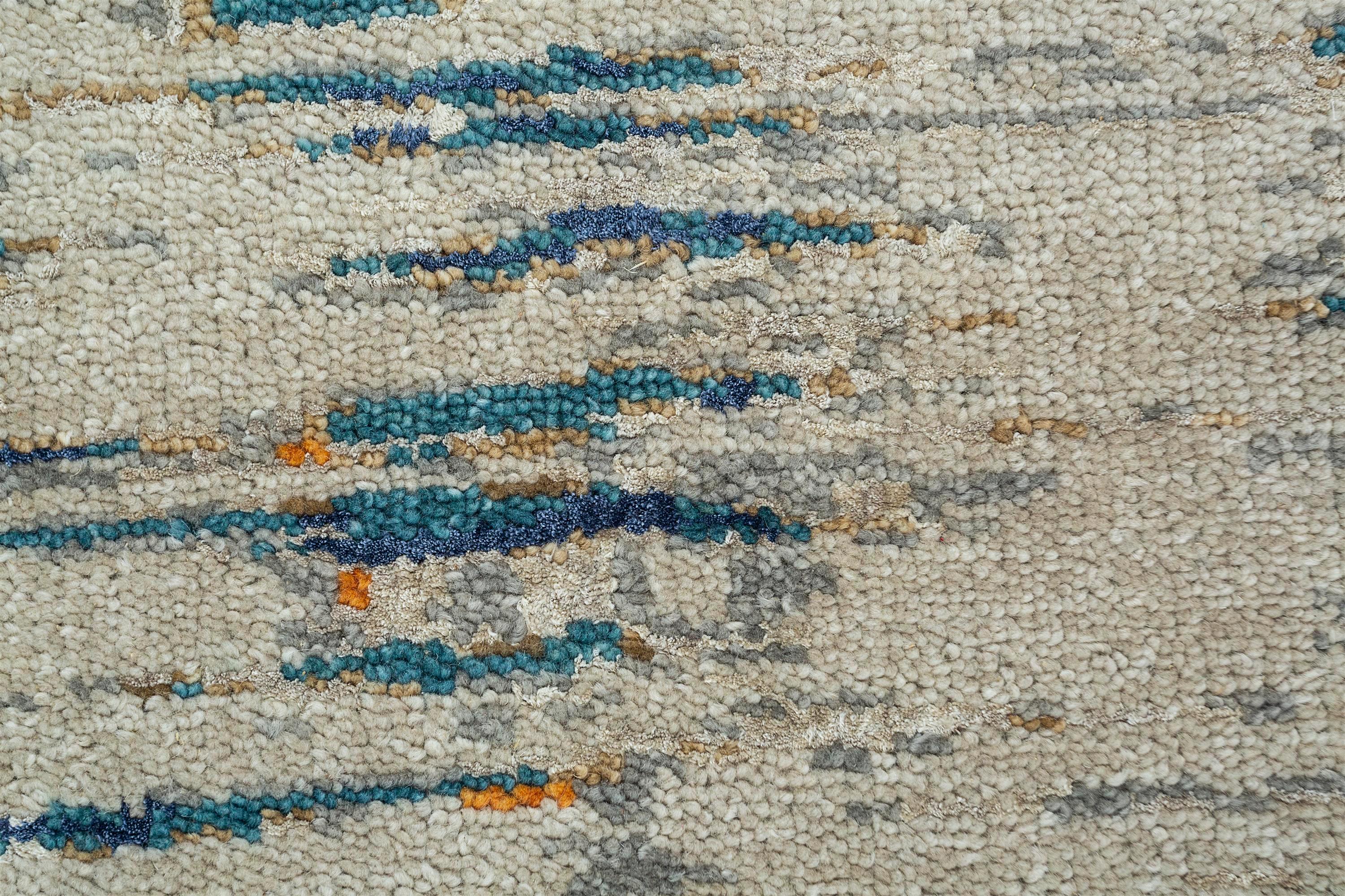 Handgeknüpfter Vintage Whispers Antiker weißer Schatten Teal Teppich im Zustand „Neu“ im Angebot in Milano, IT