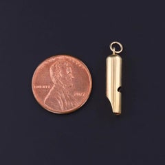 Vintage Whistle Charm of 14k Gold