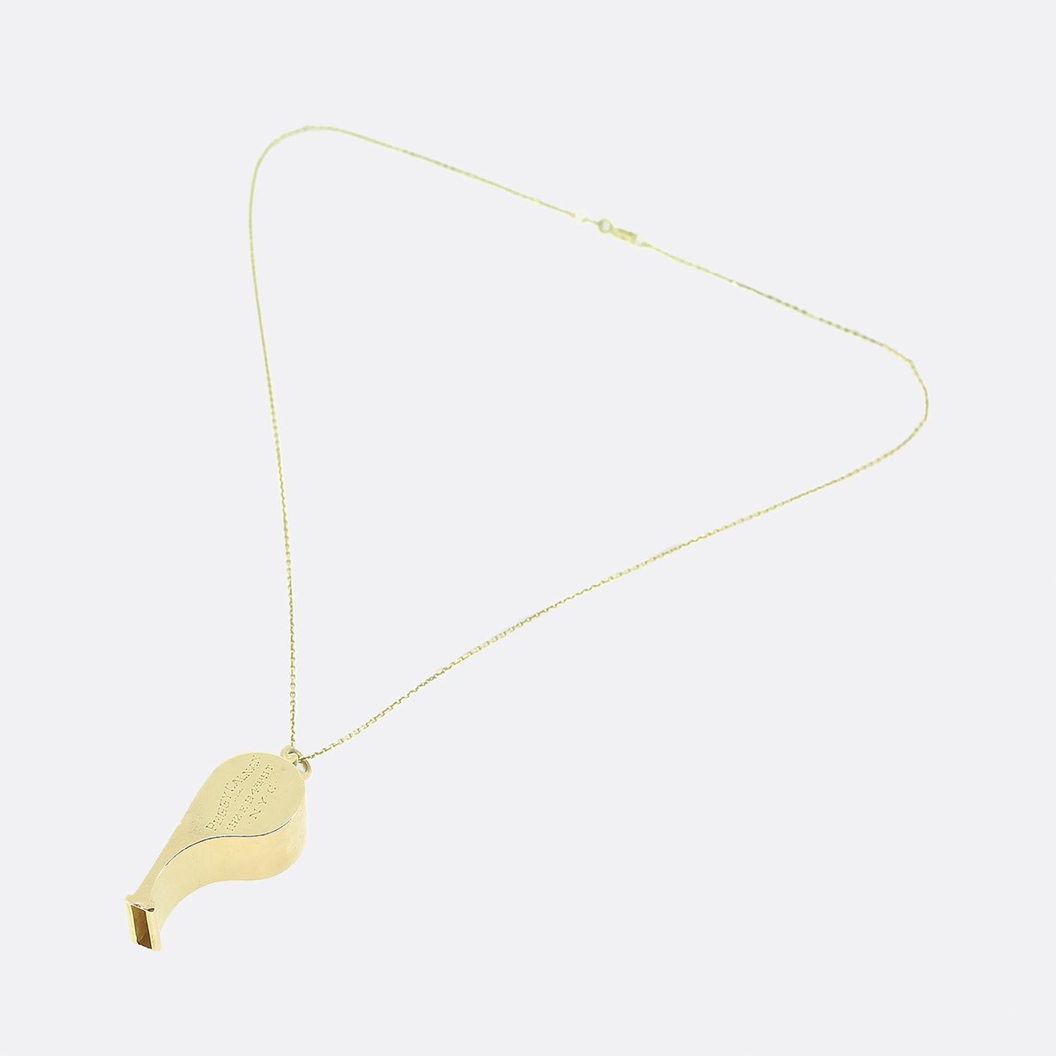 Vintage Whistle Pendant Necklace In Good Condition In London, GB