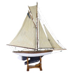 Vintage White and Black English Pond Yacht