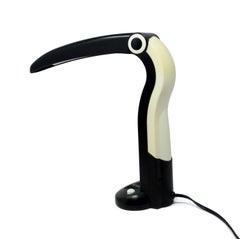 Vintage White and Black Toucan Folding Desk Lamp