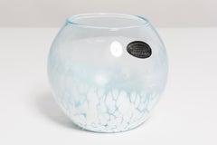 Vintage White and Blue Decorative Murano Glass Mini Vase, Italy, 1960s