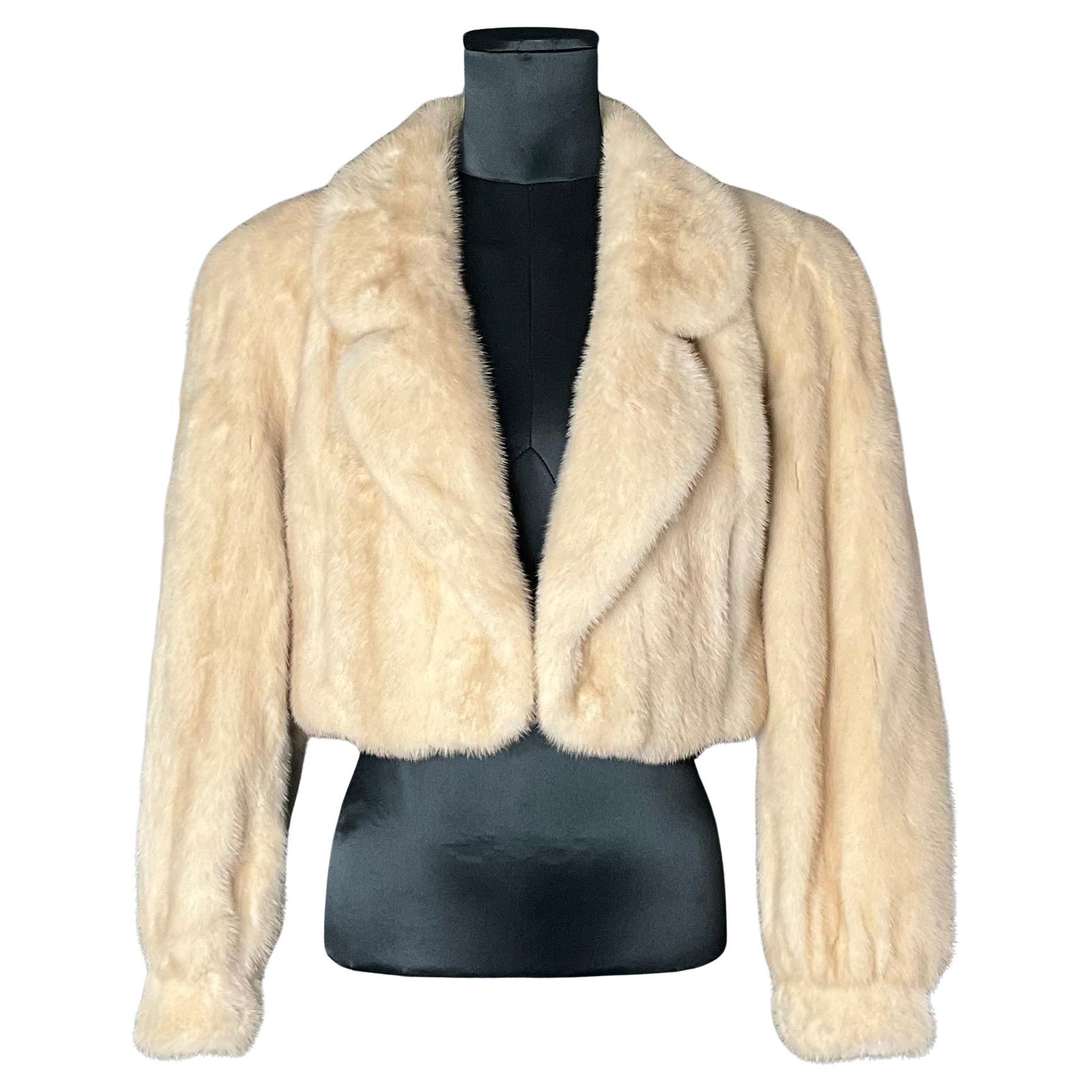 Chaqueta de visón Beckman blanca vintage en venta