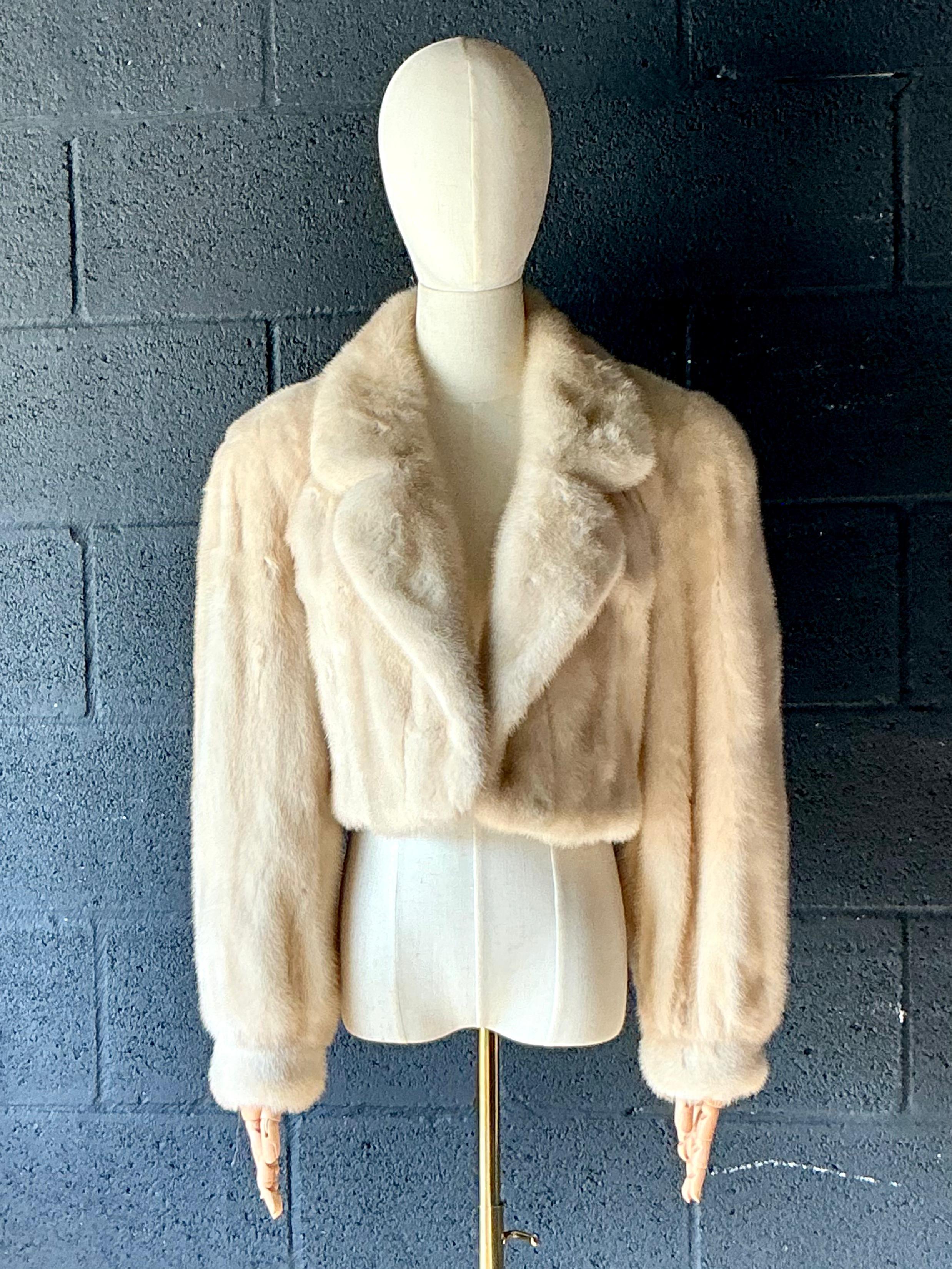 Weiße Beckman's Nerzjacke in Weiß im Zustand „Gut“ in West Palm Beach, FL