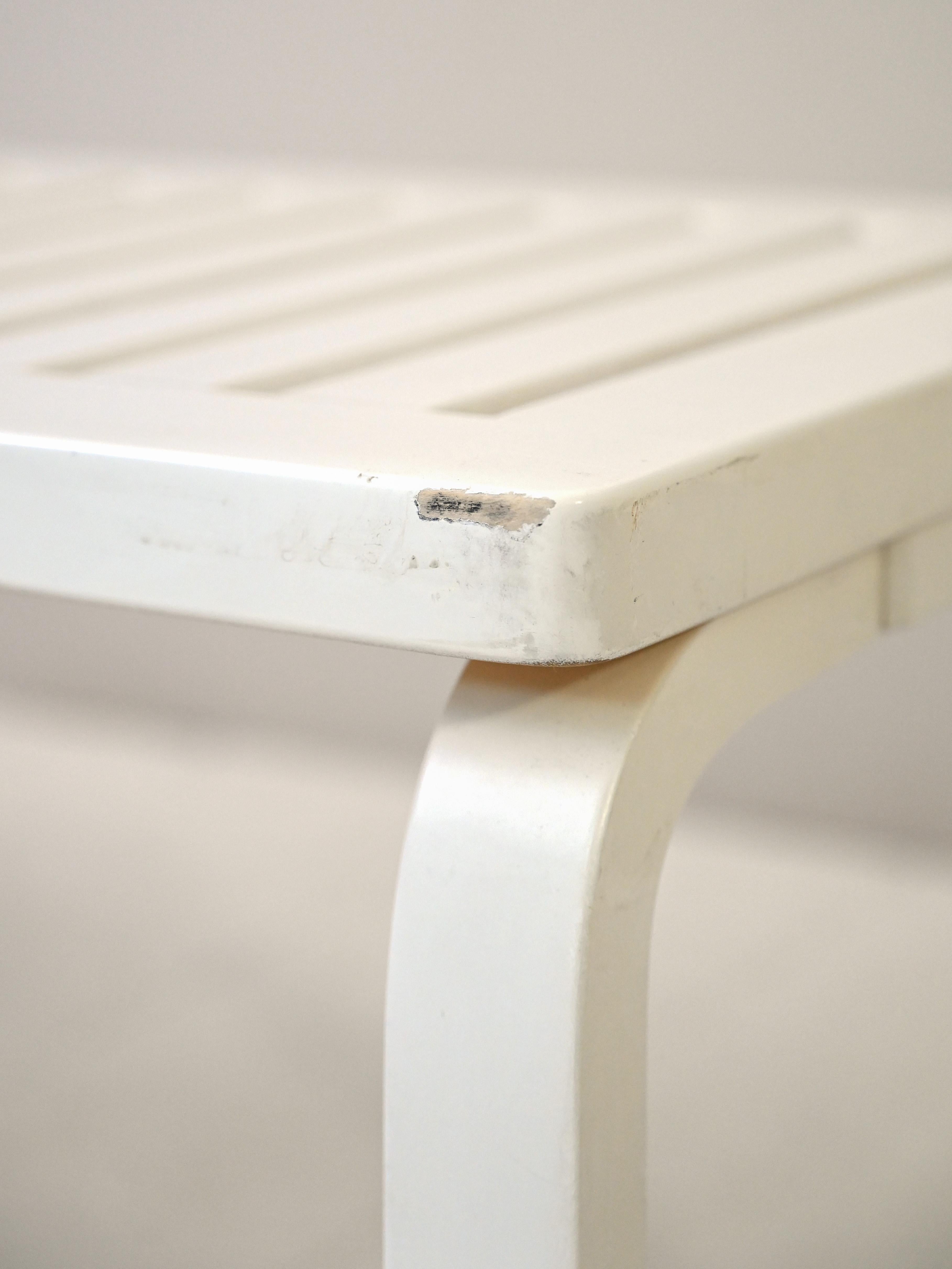 Finnish Vintage White Bench by Designer Alvar Aalto For Sale