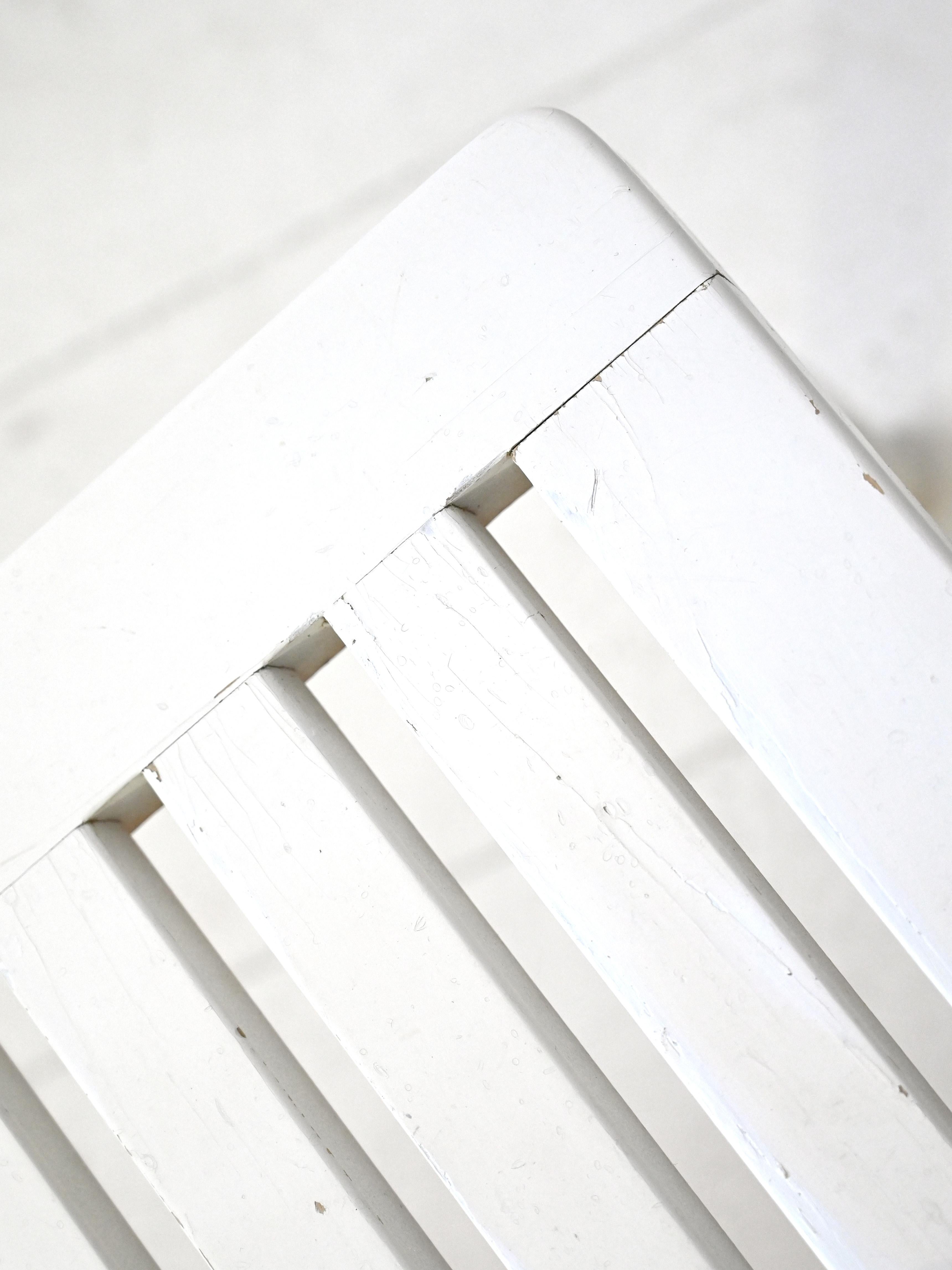 Wood Vintage White Bench by Designer Alvar Aalto For Sale