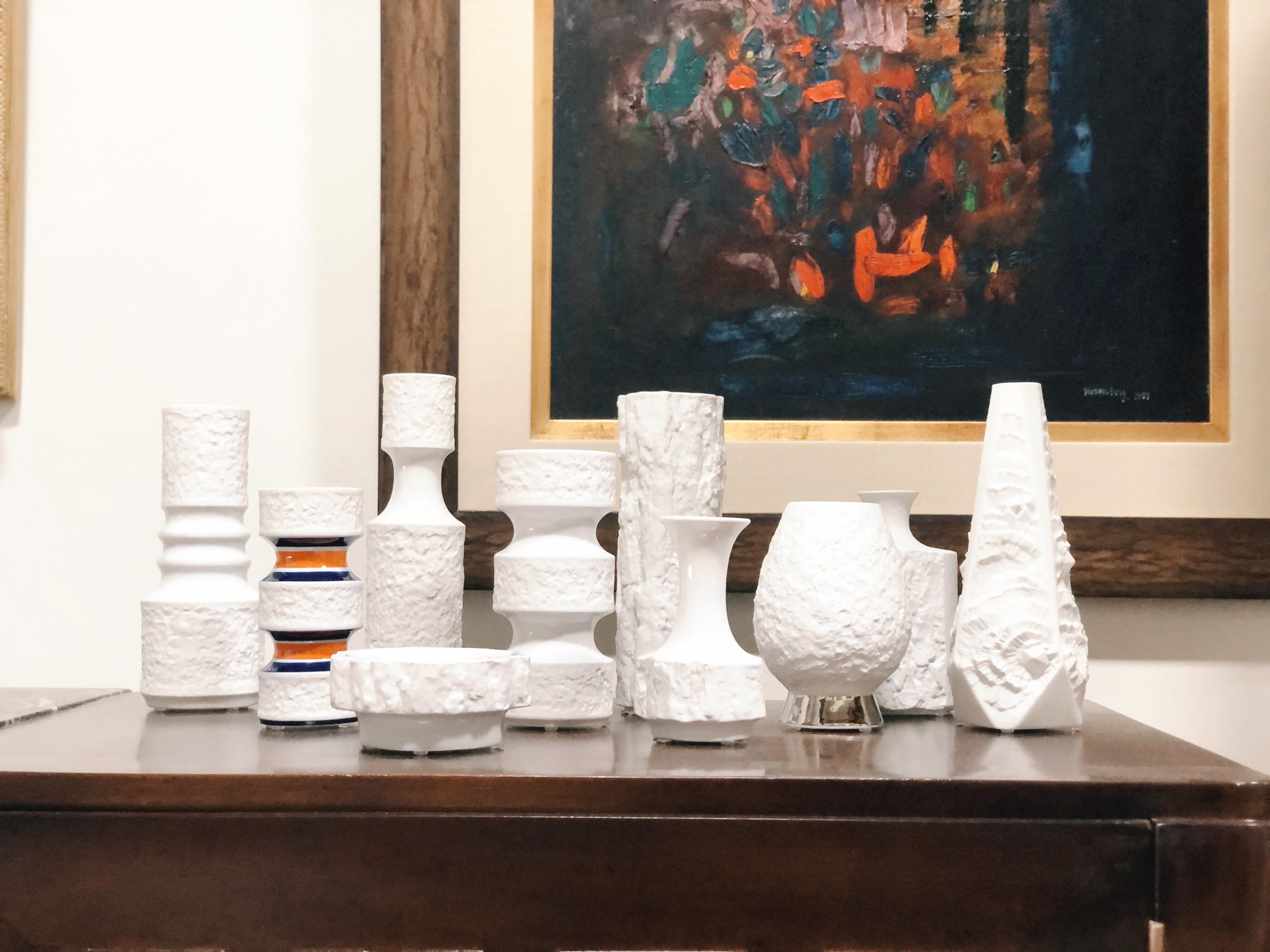 Vase en porcelaine blanche allemande à os fin par Bareuther:: vers 1970 en vente 3