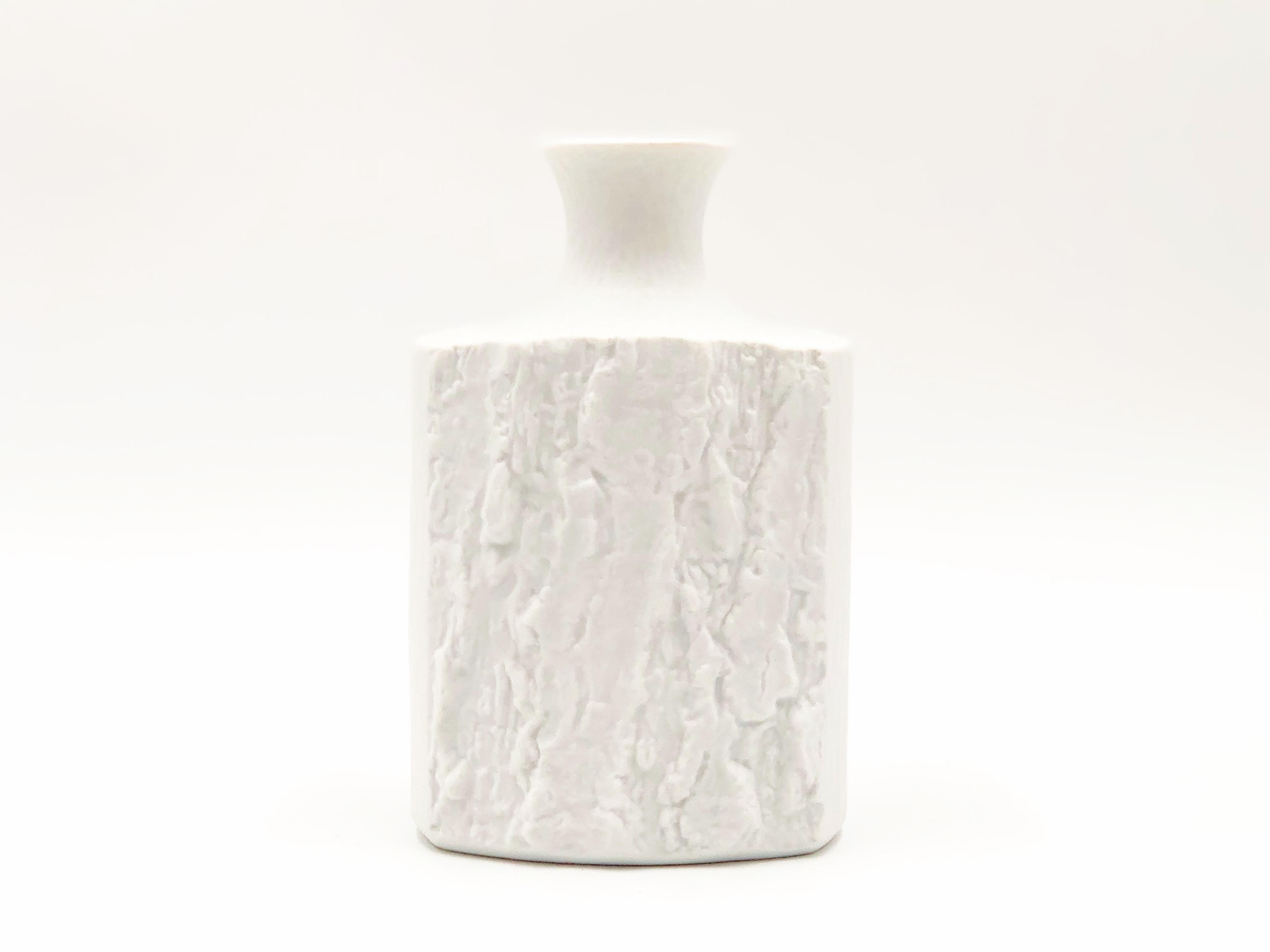 Modern Vintage White Bisque German Fine Bone Porcelain Vase by Bareuther, circa 1970s