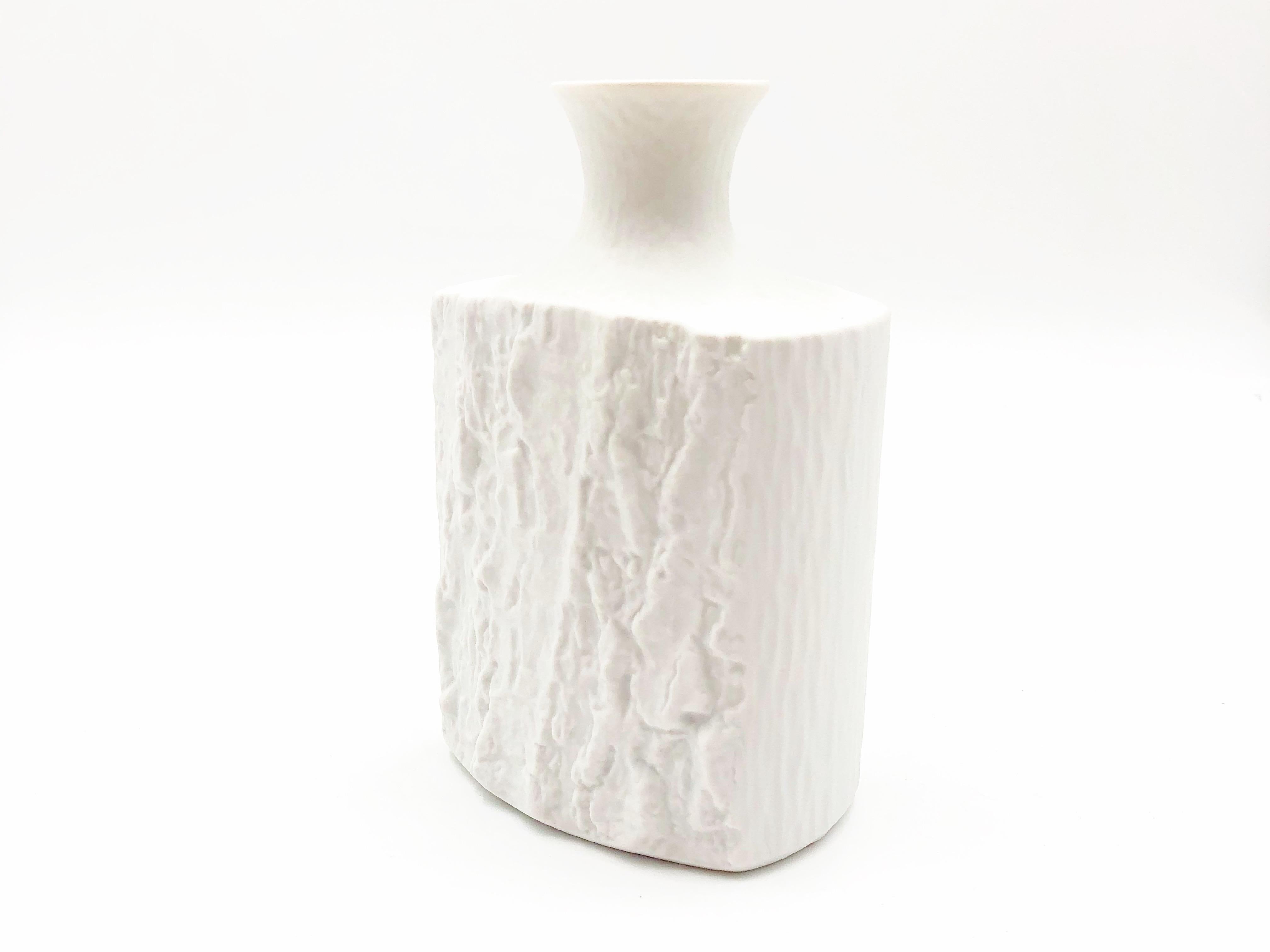 Late 20th Century Vintage White Bisque German Fine Bone Porcelain Vase by Bareuther, circa 1970s