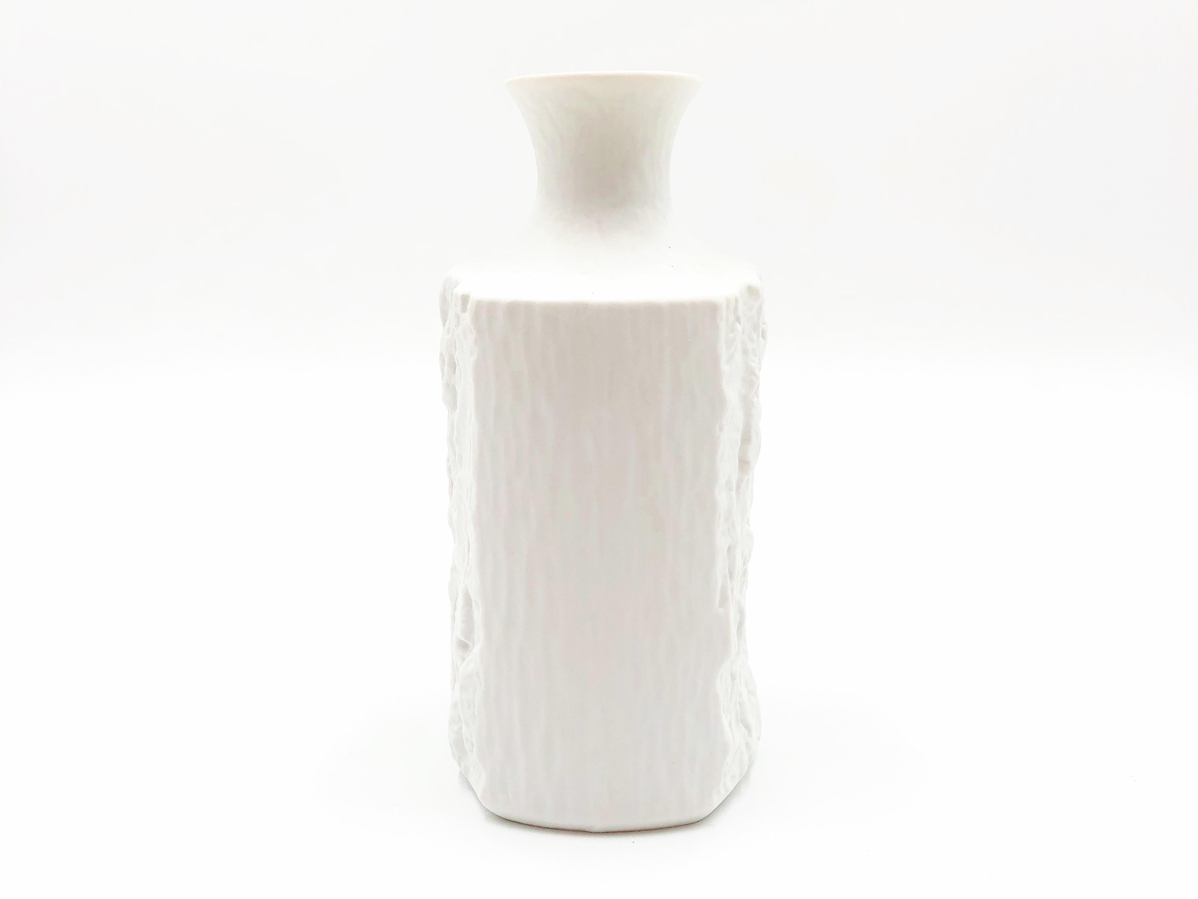 Vintage White Bisque German Fine Bone Porcelain Vase by Bareuther, circa 1970s 1