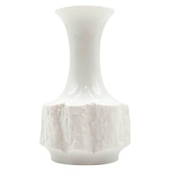 Vintage White Bisque German Fine Bone Porcelain Vase by Bareuther, circa 1970s