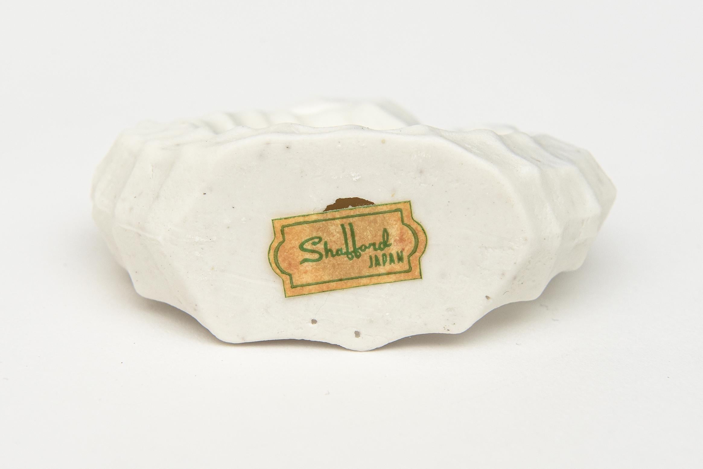 Vintage White Bisque Matt Porcelain Sea Horse Napkin Rings Set of 6 For Sale 3