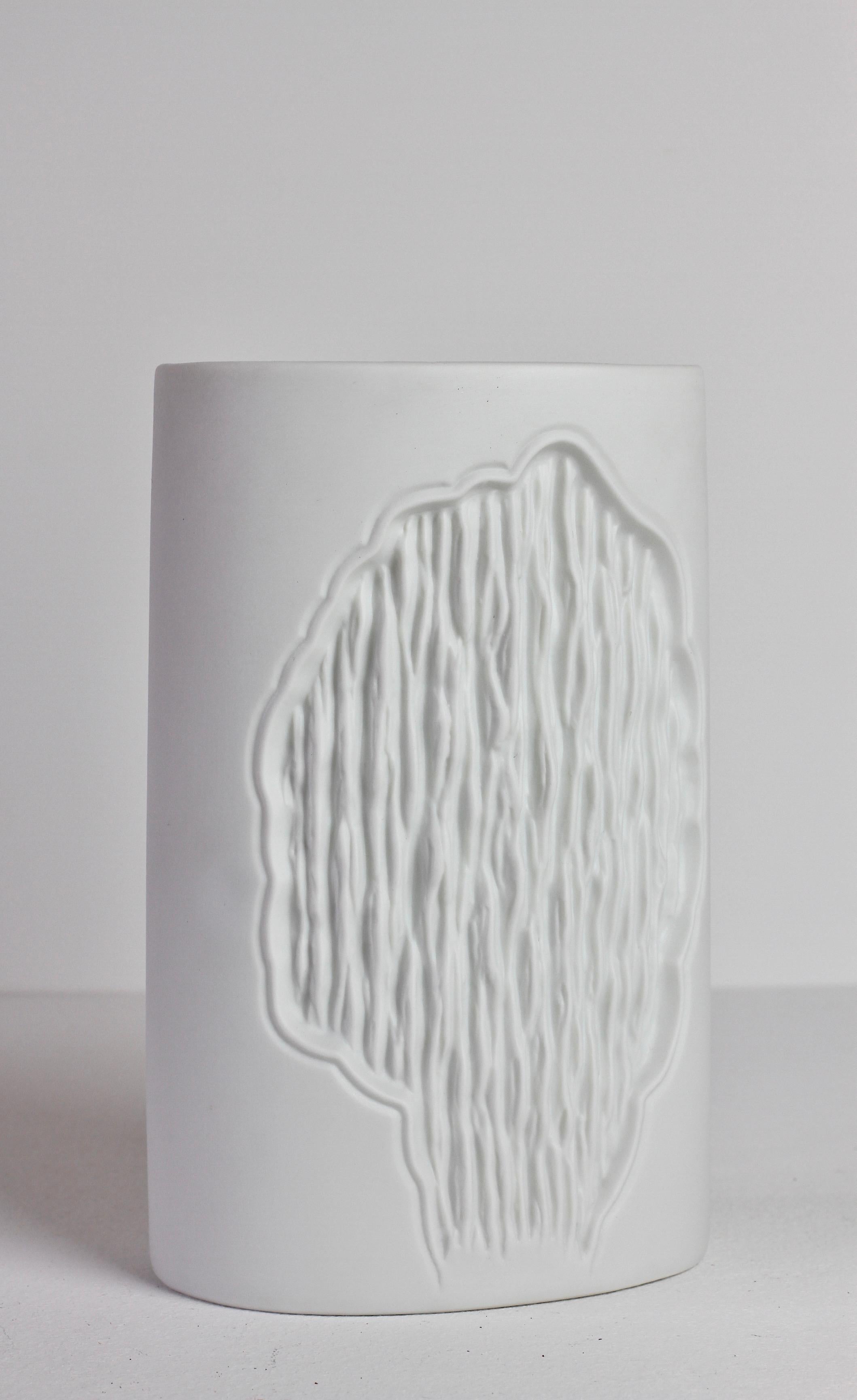 Vintage White Bisque West German Vase by Manfred Frey for Kaiser Porcelain For Sale 1