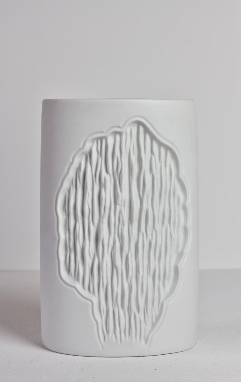 Vintage White Bisque Vase by Manfred Frey for Kaiser Porcelain, Germany