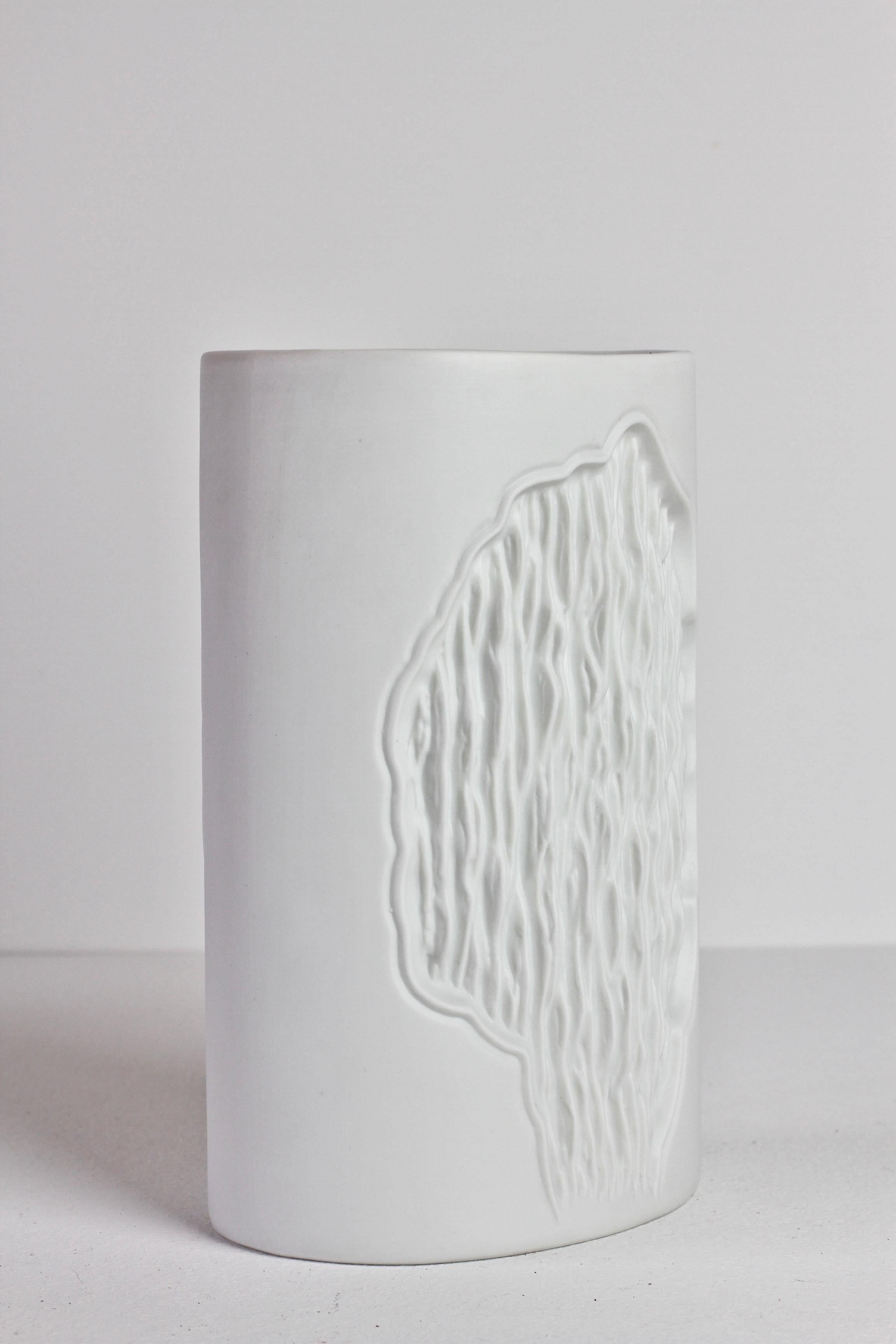 Late 20th Century Vintage White Bisque West German Vase by Manfred Frey for Kaiser Porcelain For Sale