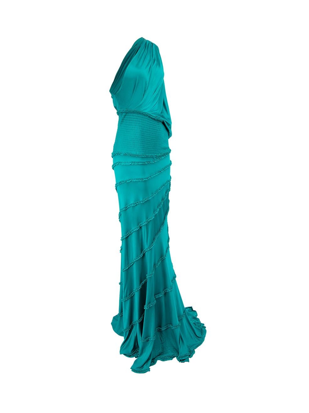 CONDITION is Very good. Minimal wear to dress is evident. Minor pulls and small discoloured marks to front of this used Catherine Malandrino designer resale item. 



Details


Turquoise

Silk

Maxi dress

Stretchy

One shoulder

Shirred elasticated