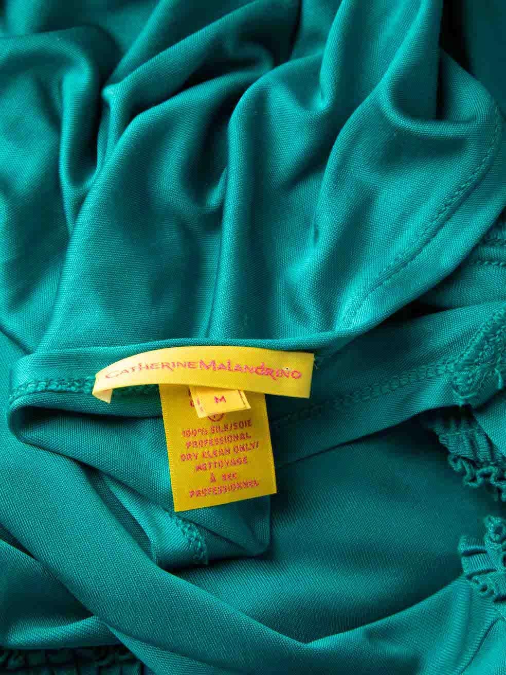 Turquoise One Shoulder Ruffle Detail Maxi Dress Size M For Sale 3