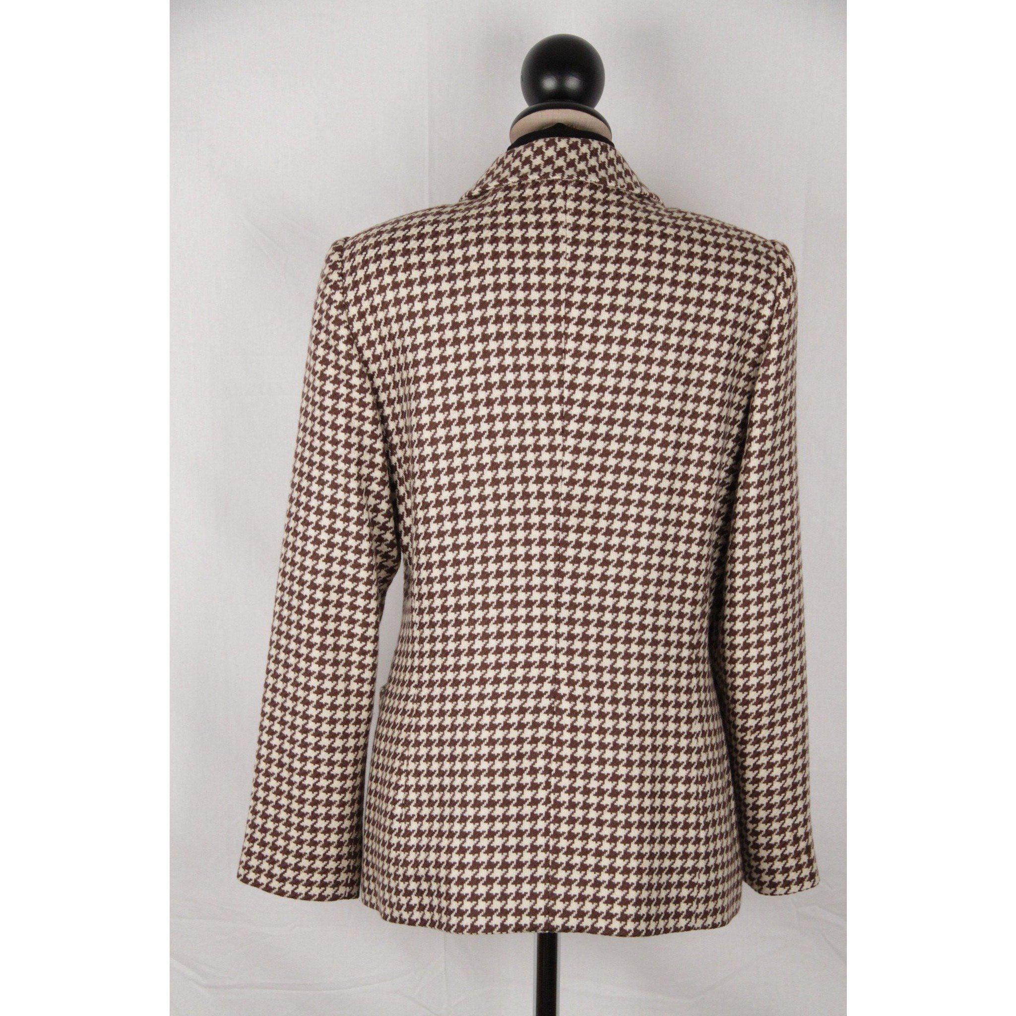 brown houndstooth blazer