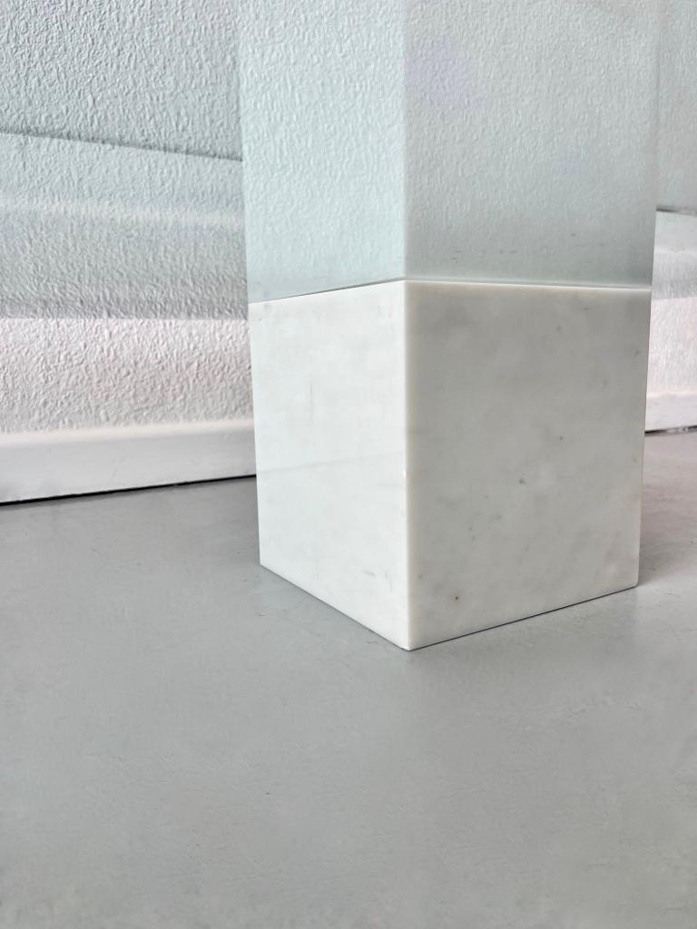 Vintage White Carrara Marble Metafora Coffee Table by Lella & Massimo Vignelli  For Sale 4
