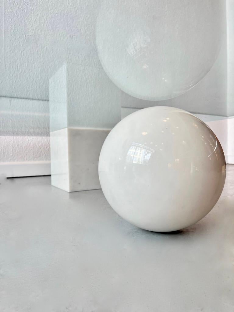 Vintage White Carrara Marble Metafora Coffee Table by Lella & Massimo Vignelli  For Sale 3