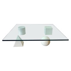 Vintage White Carrara Marble Metafora Coffee Table by Lella & Massimo Vignelli