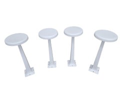Vintage White Cast Iron Swivel Stools