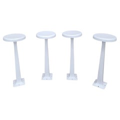 Vintage White Cast Iron Swivel Stools