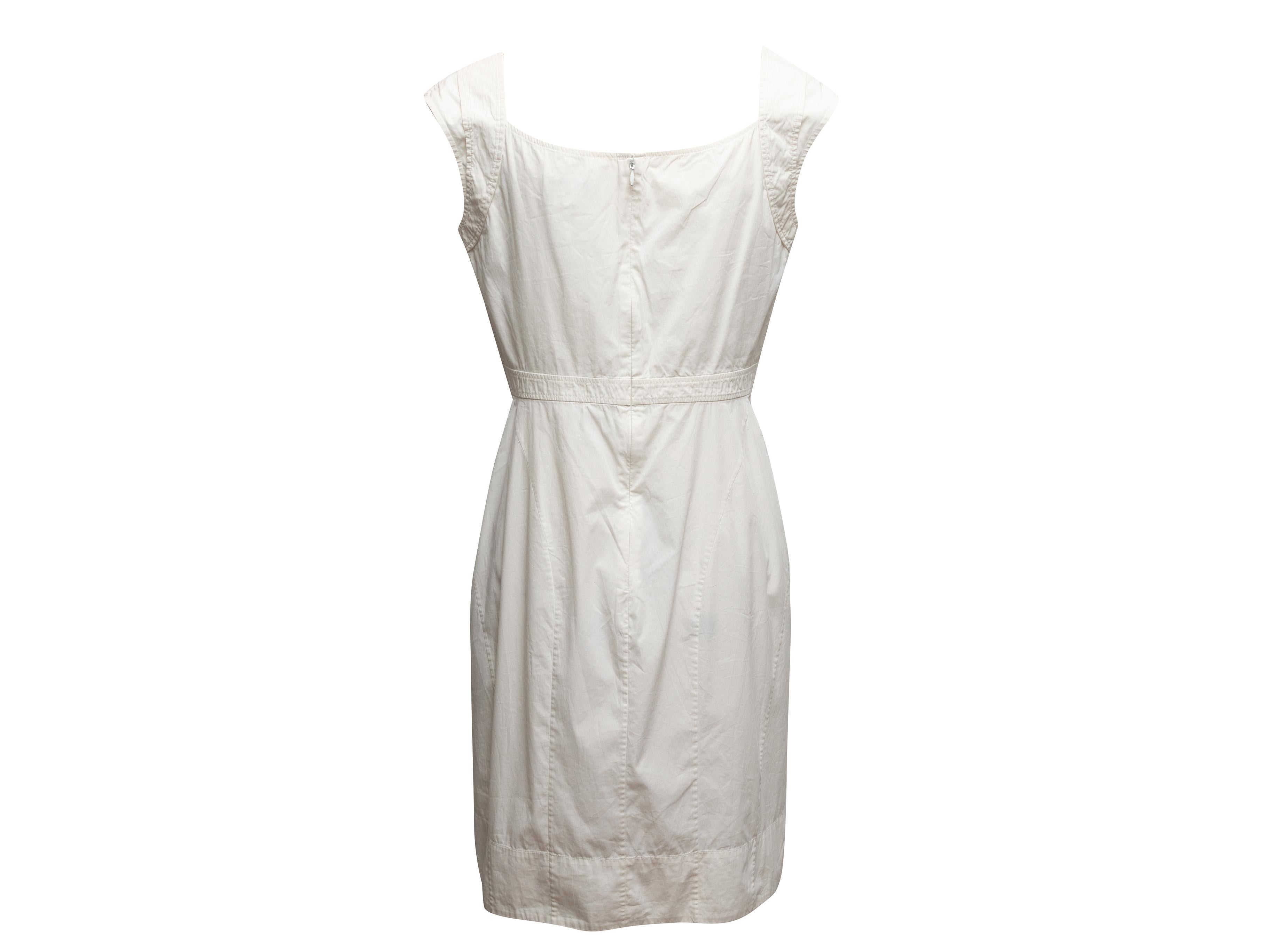 Gray Vintage White Celine 2000s Sleeveless Mini Dress Size EU 40 For Sale